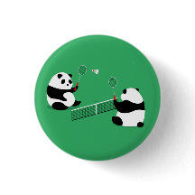 Botón Pandas de Badminton / Pin / Badge