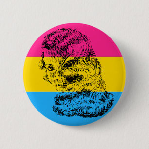 Botón Pansexual de la hembra del orgullo