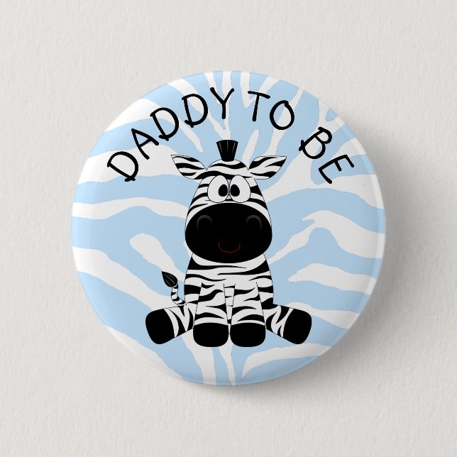 botón Papi para ser Zebra Baby Shower (Anverso)