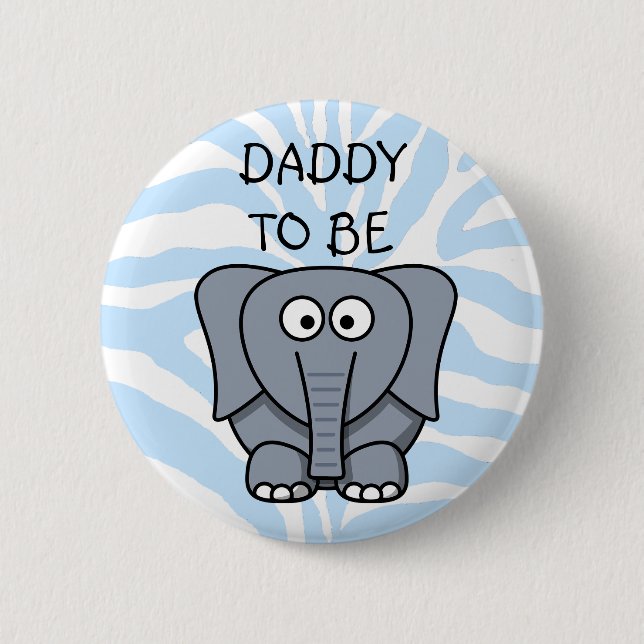 botón Papi para ser Zebra Baby Shower (Anverso)