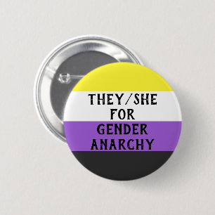 Botón para anarquía de género (en la bandera Enby)