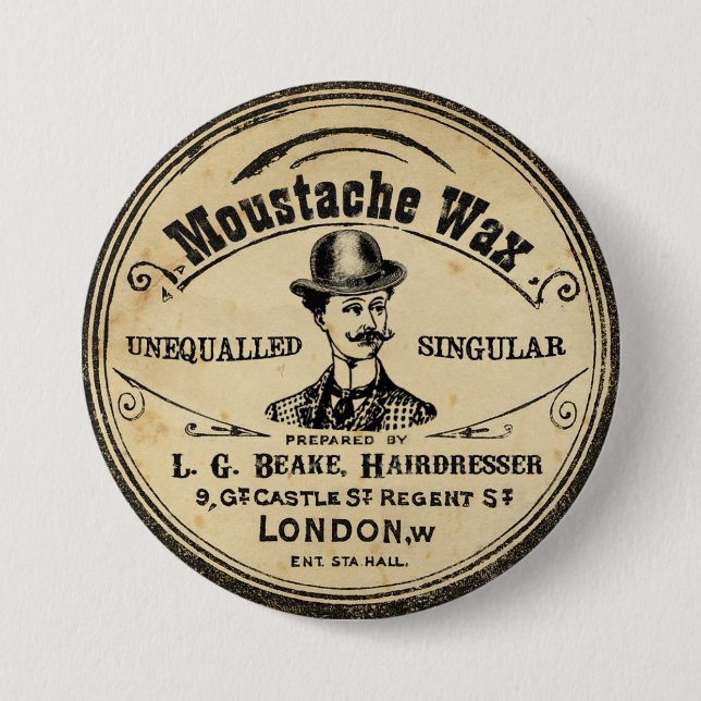 Botón para hombre del Pin de la cera del bigote (Anverso)