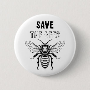 Botón para salvar las abejas con abeja de miel