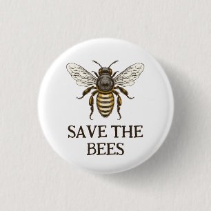 Botón para salvar las abejas con abeja de miel