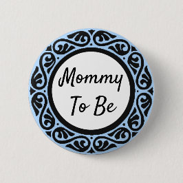 Botón para ser Baby Shower azul y negro