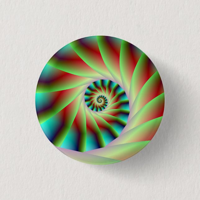 botón Pasos de espiral verde rojo y azul (Anverso)