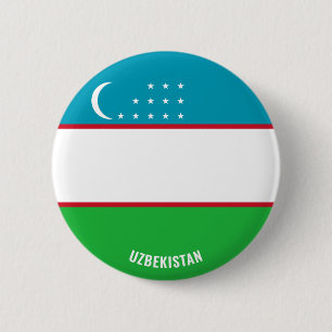 Botón patriótico con bandera de Uzbekistán
