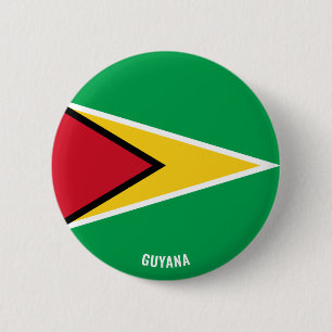 Botón patriótico de bandera de Guyana con encanto