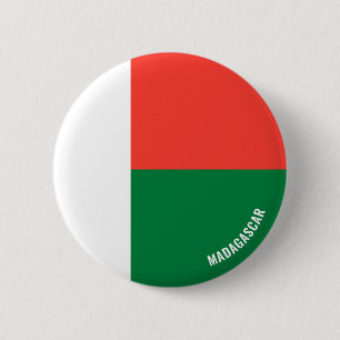 Botón patriótico de bandera de Madagascar con enca