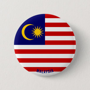 Botón patriótico de la bandera de Malasia que ador