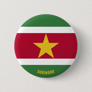 Botón patriótico de la bandera de Surinam