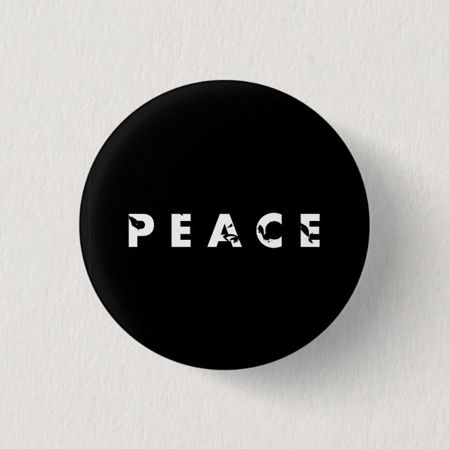 botón PAZ | Blanco y negro (Anverso)
