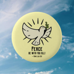 Botón Peace Dove - "¡Paz Estar Con Todos!"