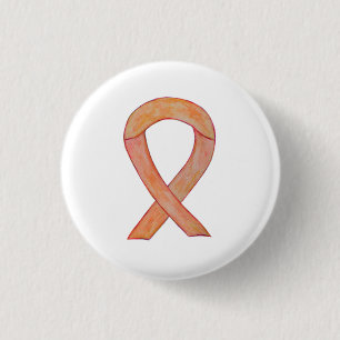 botón Peach Awareness Ribbon Personalizado Art Pin