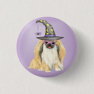 Botón Pekingese Pinback de Brujas