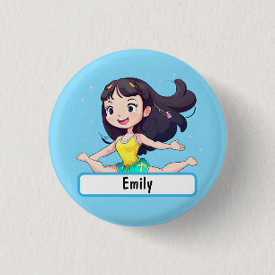 botón pequeño de gimnasta con nombre Personalizado