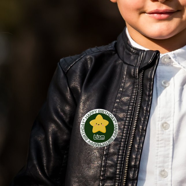 botón Personalizable de cumpleaños de estrella lúd (Subido por el creador)