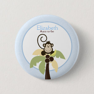 botón Personalizado Ahoy Mate Monkey Palm Tree NAM