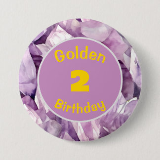 botón Personalizado Birthstone de Febrero de Cumpl