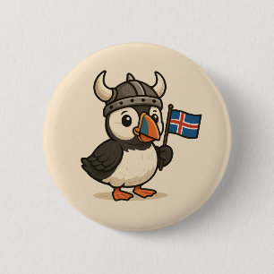 Botón personalizado - Búfilo de Islandia