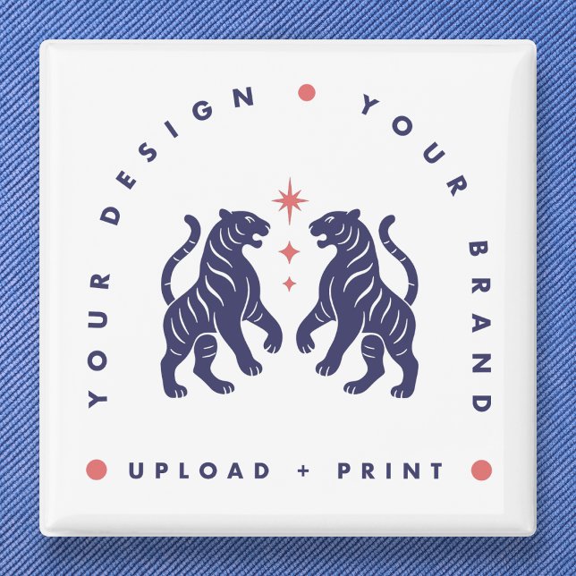 Botón personalizado de 2" | Botones cuadrados de d (Upload your artwork and turn this button into custom merch, branding, or a stylish gift)