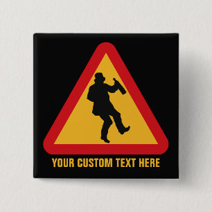 botón personalizado de advertencia en ebrio