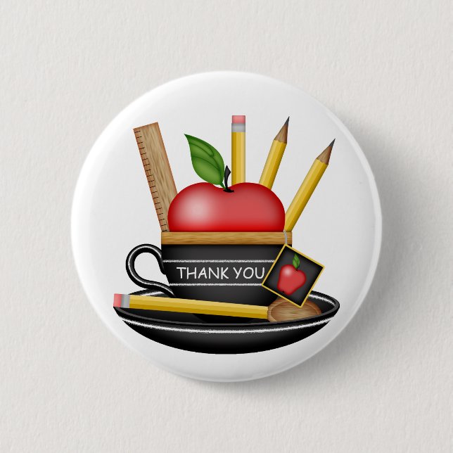 Botón Personalizado de Apple Teacup para profesor (Anverso)
