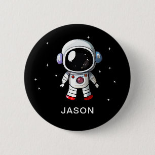 Botón personalizado de astronauta lindo para niños
