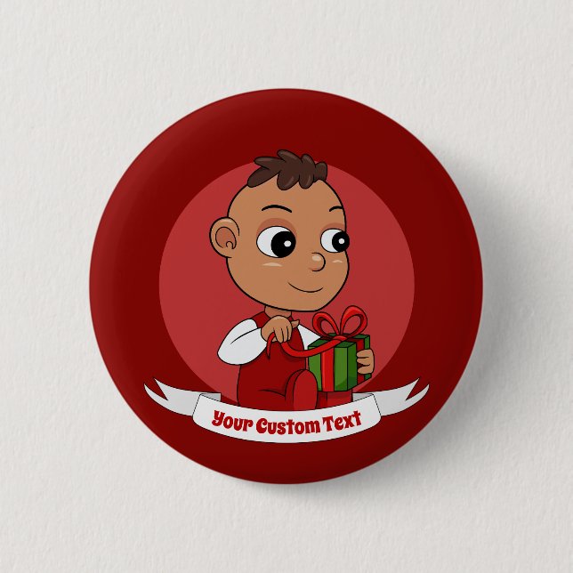 botón personalizado de bebé de Navidades hábiles (Anverso)