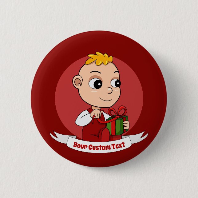 botón personalizado de bebé de Navidades hábiles (Anverso)