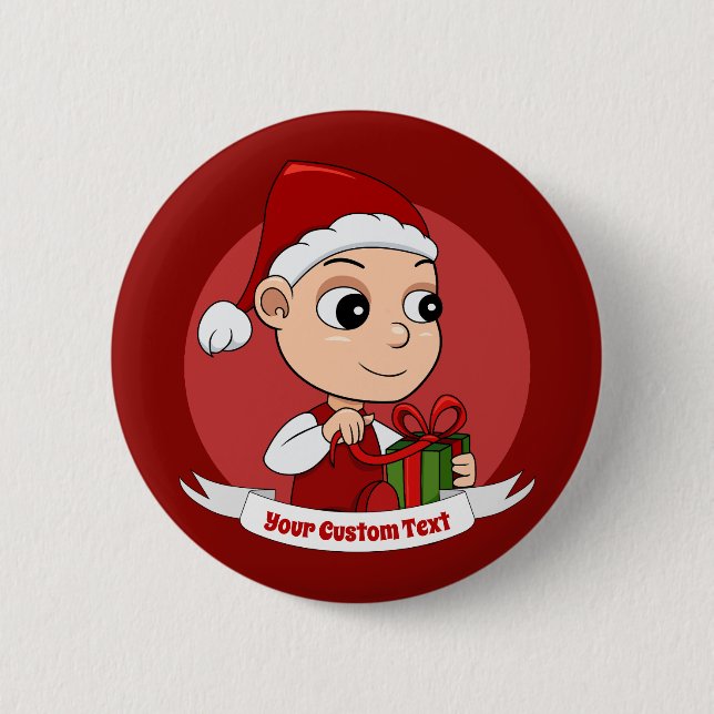 botón personalizado de bebé de Navidades hábiles (Anverso)