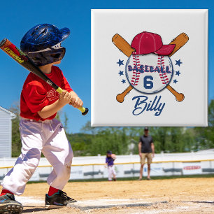 Botón Personalizado de Béisbol con Nombre y Número