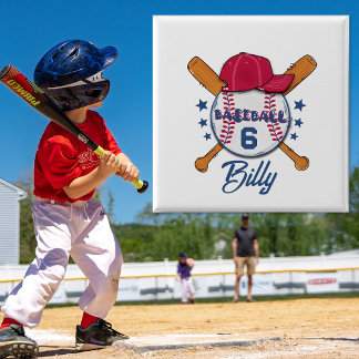 Botón Personalizado de Béisbol con Nombre y Número