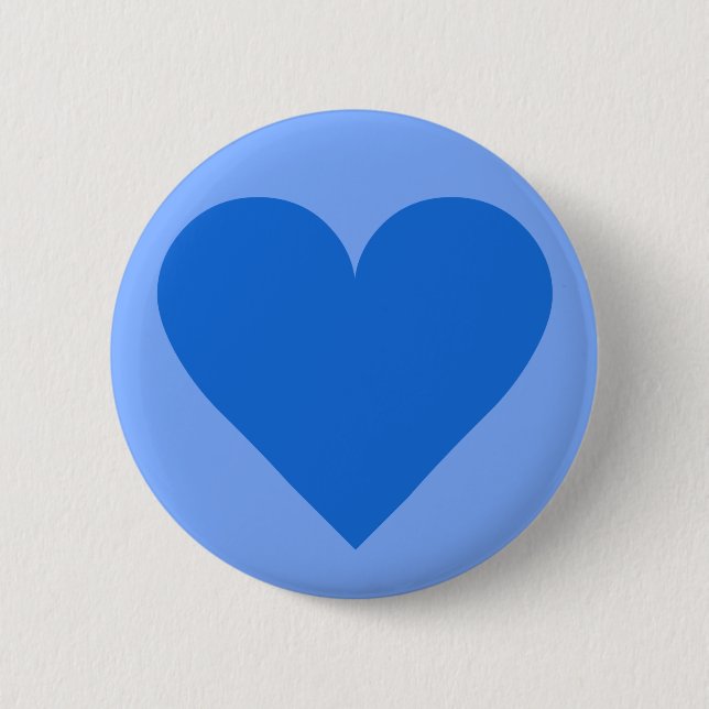 botón personalizado de Blue Heart Valentine (Anverso)