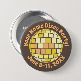 Botón personalizado de bola de discoteca Retro Gol
