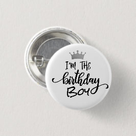Botón personalizado de corona "Soy el cumpleañero"