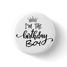 Botón personalizado de corona "Soy el cumpleañero"