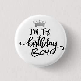 Botón personalizado de corona "Soy el cumpleañero"