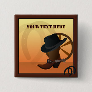 botón Personalizado de Cowboy occidental