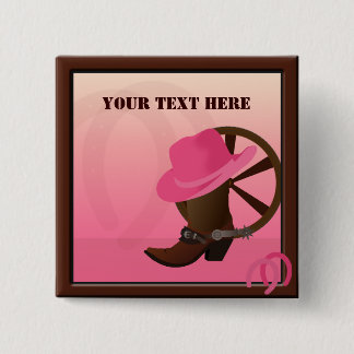 botón Personalizado de Cowgirl occidental