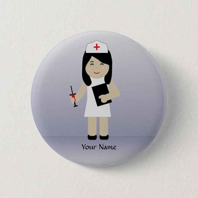 botón Personalizado de enfermera de corte 2 (Anverso)