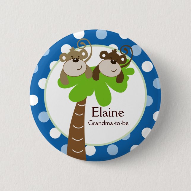 botón Personalizado DE ETIQUETA DE NOMBRE AZUL DE  (Anverso)