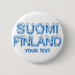 botón personalizado de Finlandia Snowy