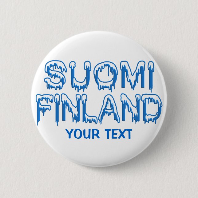 botón personalizado de Finlandia Snowy (Anverso)