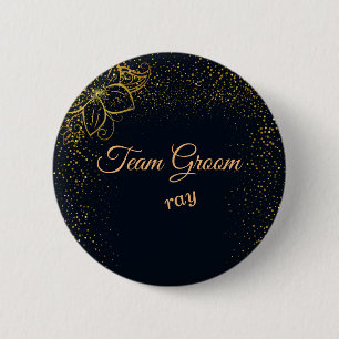 Botón personalizado de grupo de equipo negro y oro
