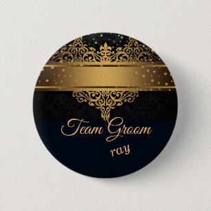 Botón personalizado de grupo de equipo negro y oro