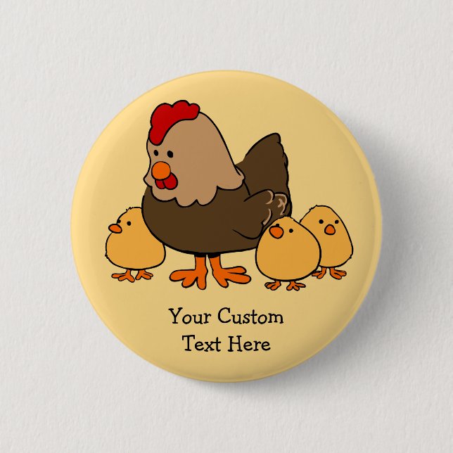 botón personalizado de Ilustracion de pollo (Anverso)