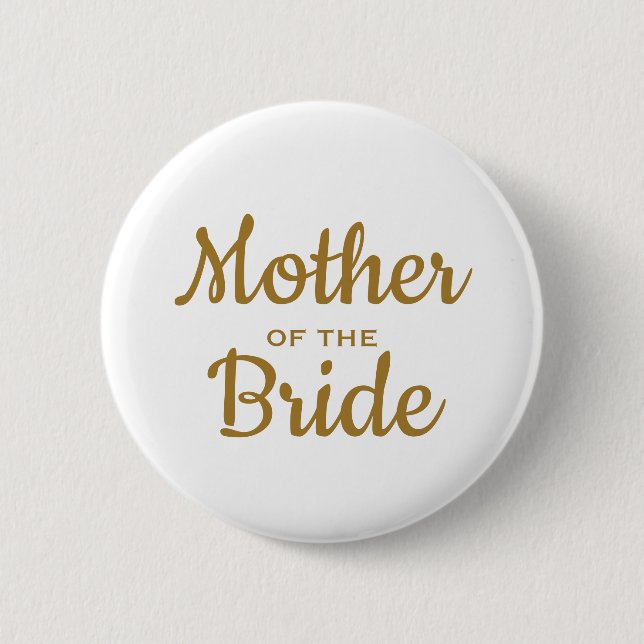 Botón Personalizado de la Madre de la Novia Boda (Anverso)