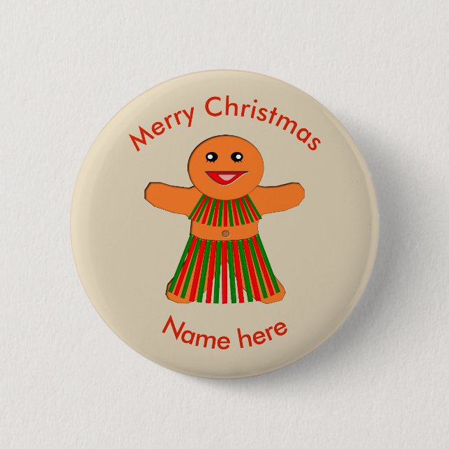 botón Personalizado de la mujer Fiesta Gingerbread (Anverso)