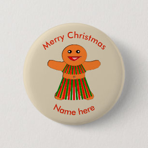 botón Personalizado de la mujer Fiesta Gingerbread